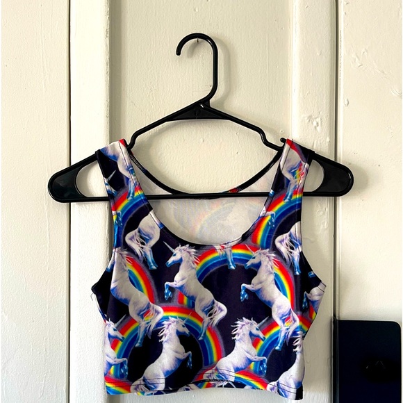 Unicorn Rainbow Crop Top Tank - Picture 5 of 7